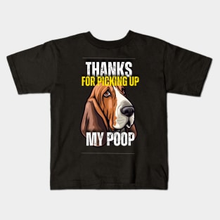 Thanks for scooping up my poop dog -  beagle edition Kids T-Shirt